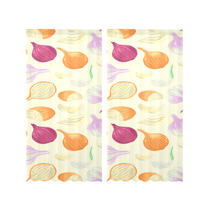 Onion garlic white red pattern Gauze Curtain