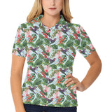 Hummingbird Pattern Print Design 05 Women's All Over Print Polo Shirt