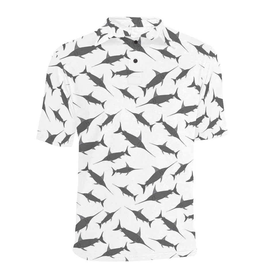 Swordfish Pattern Print Design 04 Men's All Over Print Polo Shirt