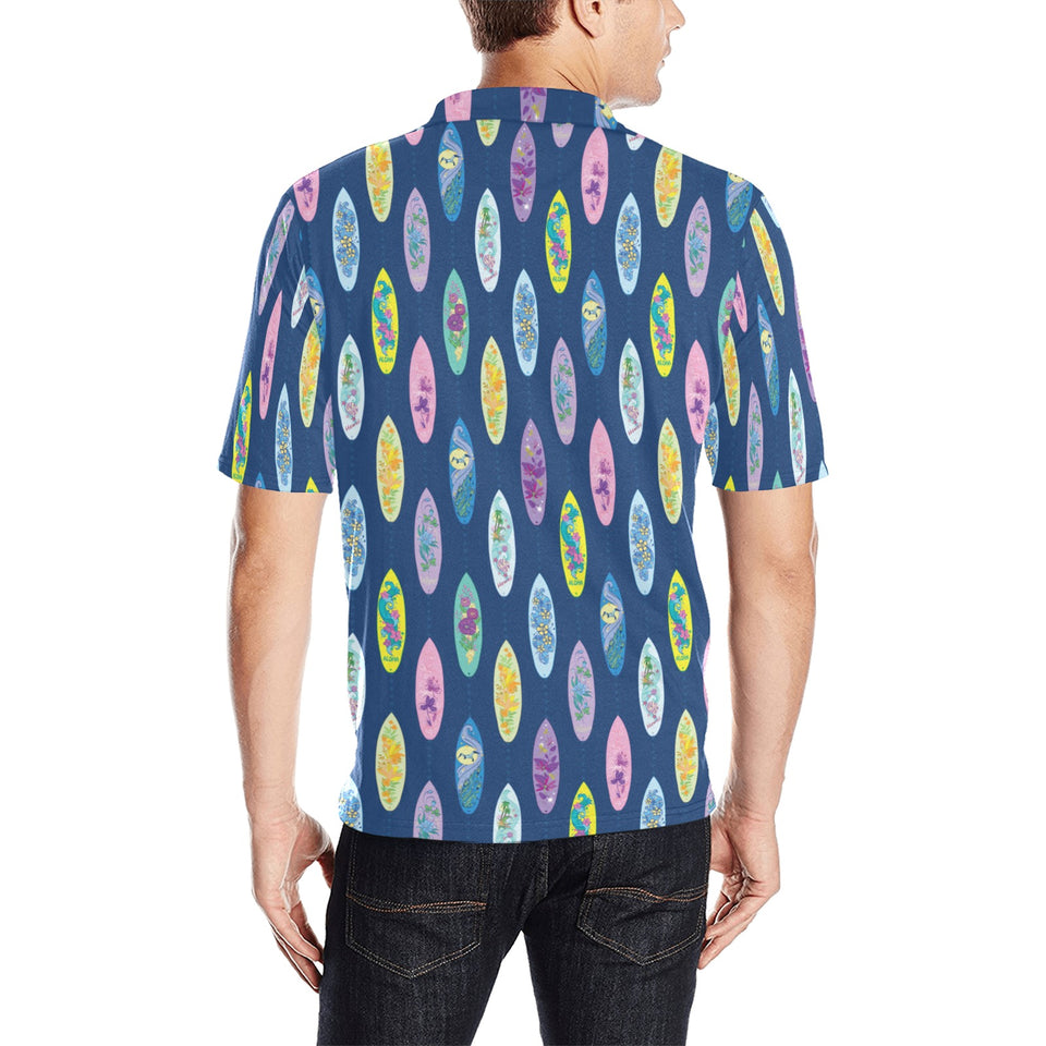 Surfboard Pattern Print Design 03 Men's All Over Print Polo Shirt