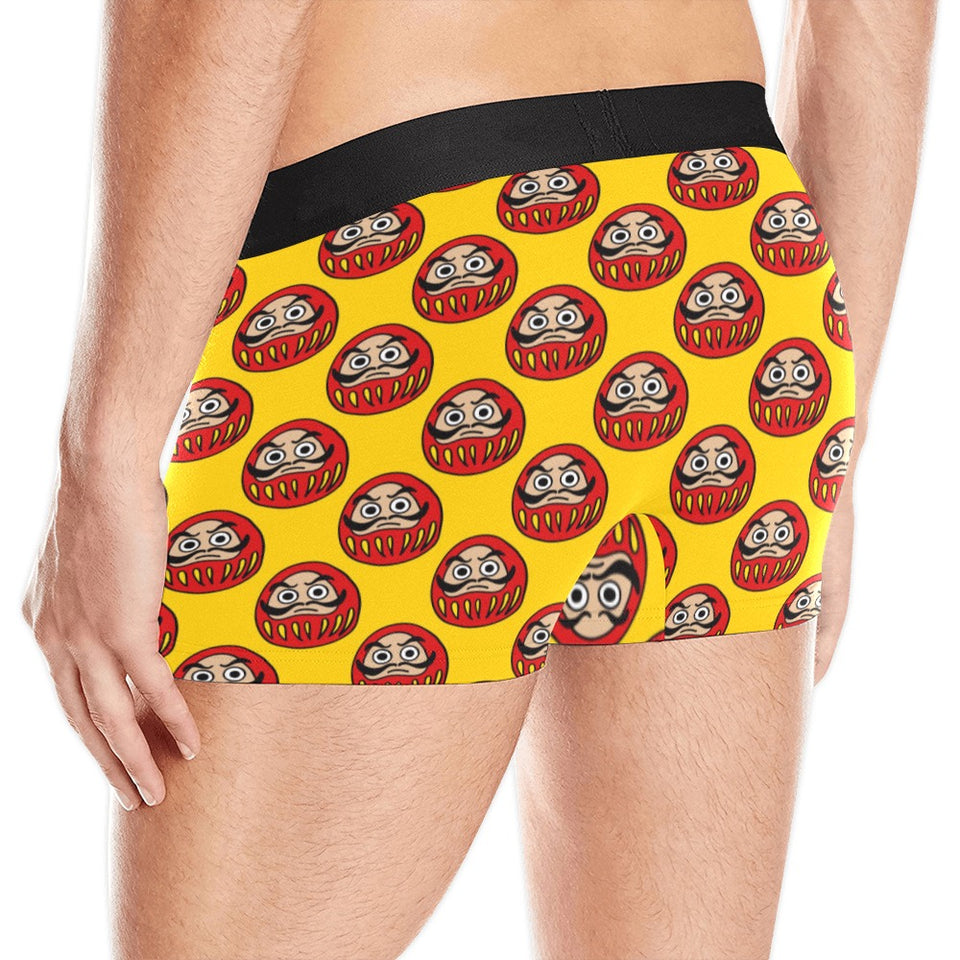 Daruma japanese wooden doll yellow background Men's All Over Print Boxer Briefs Men's Underwear