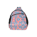 Blue Red Eiffel Tower Pattern Print Design 02 All Over Print Chest Bag