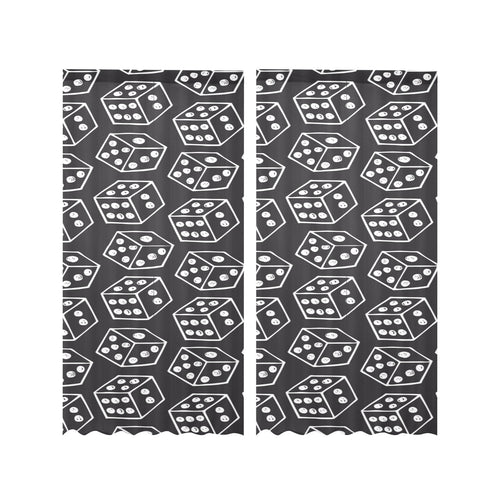 Dice Pattern Print Design 01 Gauze Curtain