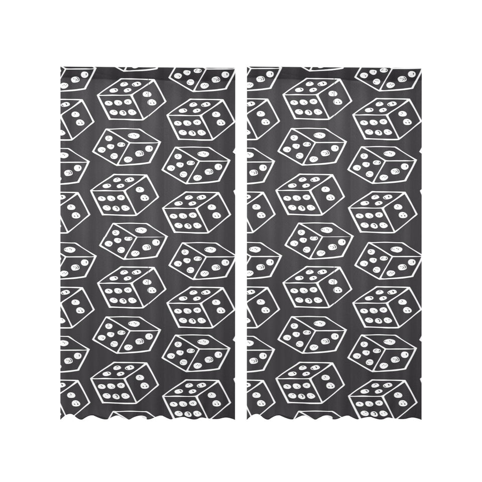 Dice Pattern Print Design 01 Gauze Curtain