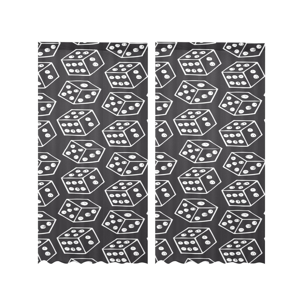 Dice Pattern Print Design 01 Gauze Curtain