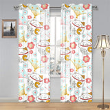 Maneki neko cat fan sakura Gauze Curtain