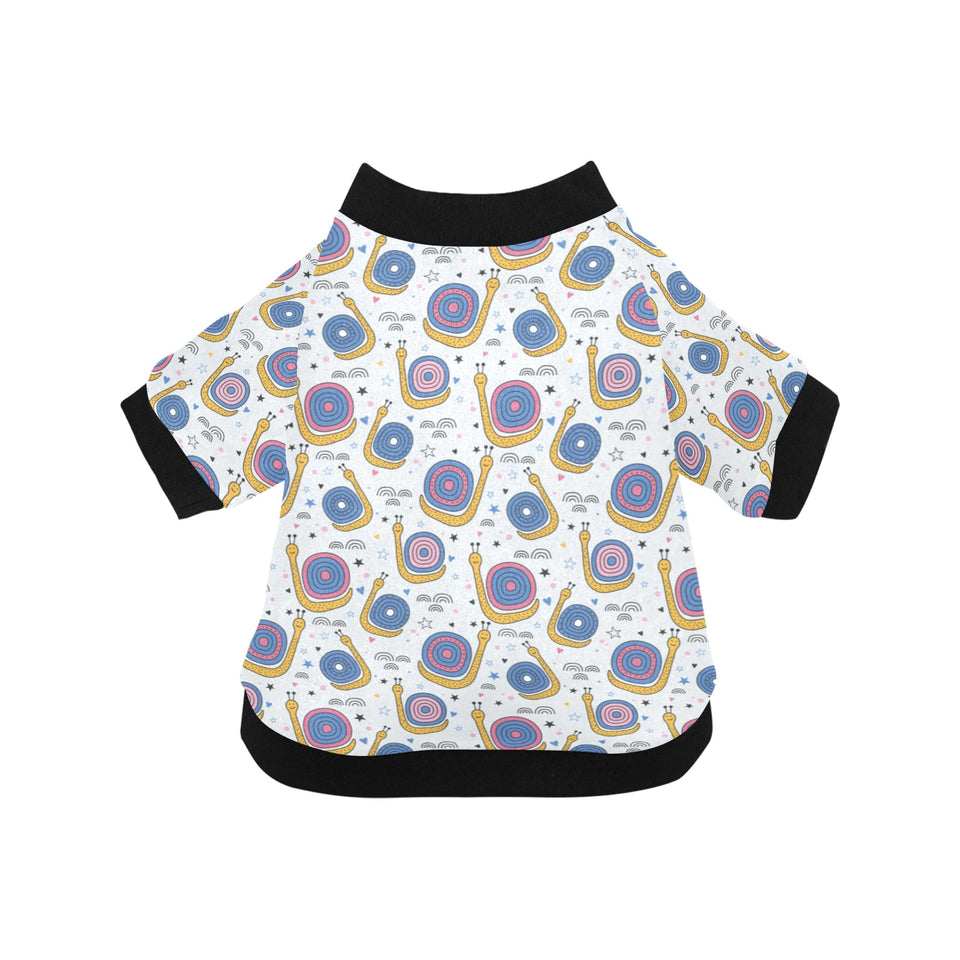 Snail Pattern Print Design 05 All Over Print Pet Dog Round Neck Fuzzy Shirt