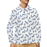 Pigeon Pattern Print Design 03 Men's Long Sleeve Polo Shirt