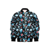 Skull flower roses leave pattern Kids' Boys' Girls' Bomber Jacket