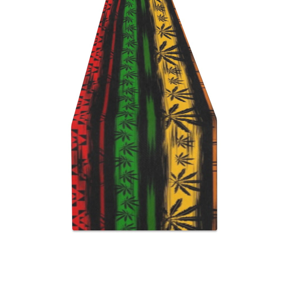 Canabis Marijuana Weed Pattern Print Design 04 Table Runner