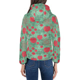 Tomato design pattern Women's Padded Hooded Jacket