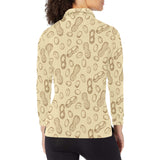 hand drawn peanuts pattern Women's Long Sleeve Polo Shirt