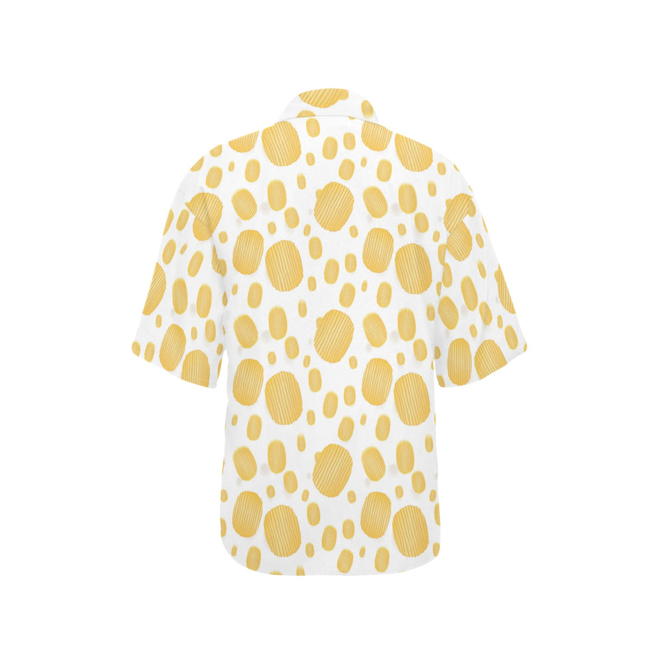 Potato Chips Pattern Print Design 03 Women's All Over Print Hawaiian Shirt