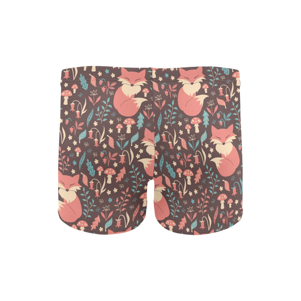fox leaves mushroom pattern Men's Swimming Trunks