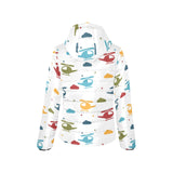 Colorful helicopter pattern Women's Padded Hooded Jacket