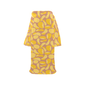 Potato Chips Pattern Print Design 01 Blanket Robe with Sleeves