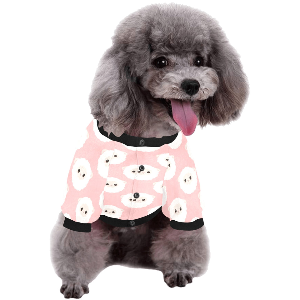 Cute sheep pattern All Over Print Pet Dog Round Neck Fuzzy Shirt