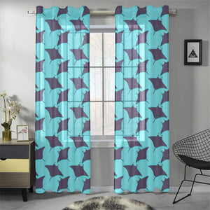 Stingray Pattern Print Design 02 Gauze Curtain