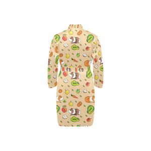 Guinea Pig Pattern Print Design 05 Men's Long Sleeve Belted Night Robe