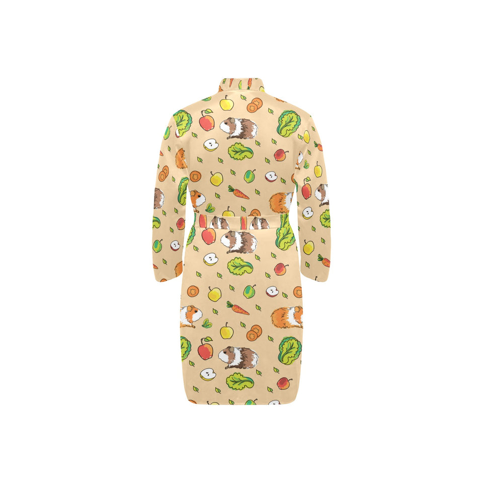 Guinea Pig Pattern Print Design 05 Men's Long Sleeve Belted Night Robe