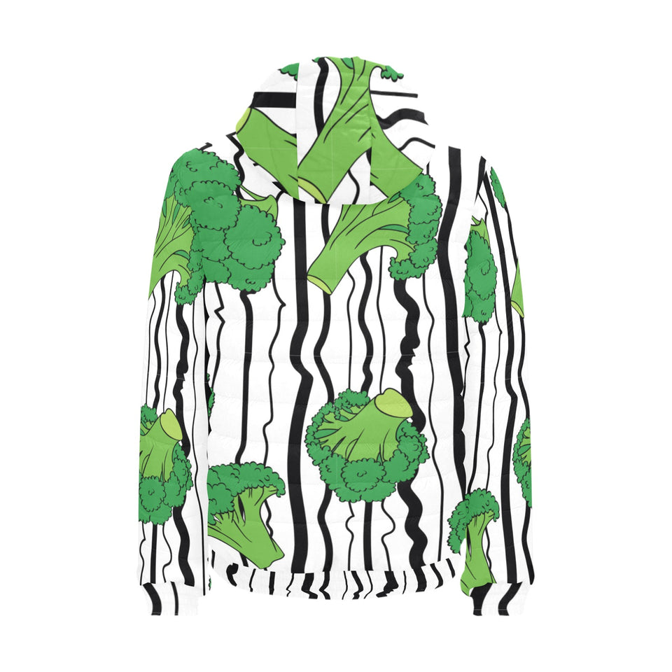 Cool Broccoli pattern Men's Padded Hooded Jacket