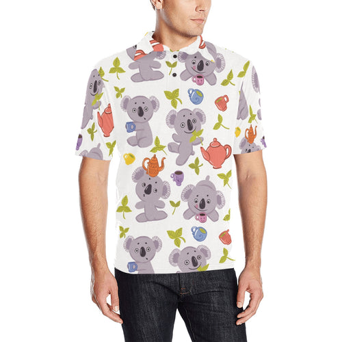 Cute koalas teapots tea Men's All Over Print Polo Shirt