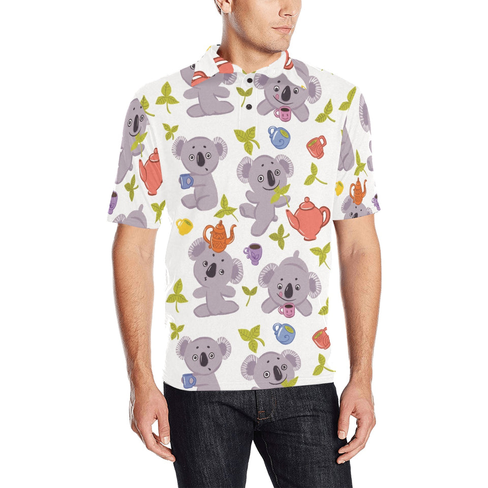 Cute koalas teapots tea Men's All Over Print Polo Shirt