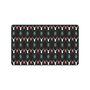 Deer Christmas new year pattern argyle Doormat
