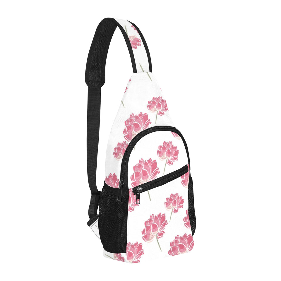 Pink lotus waterlily pattern All Over Print Chest Bag