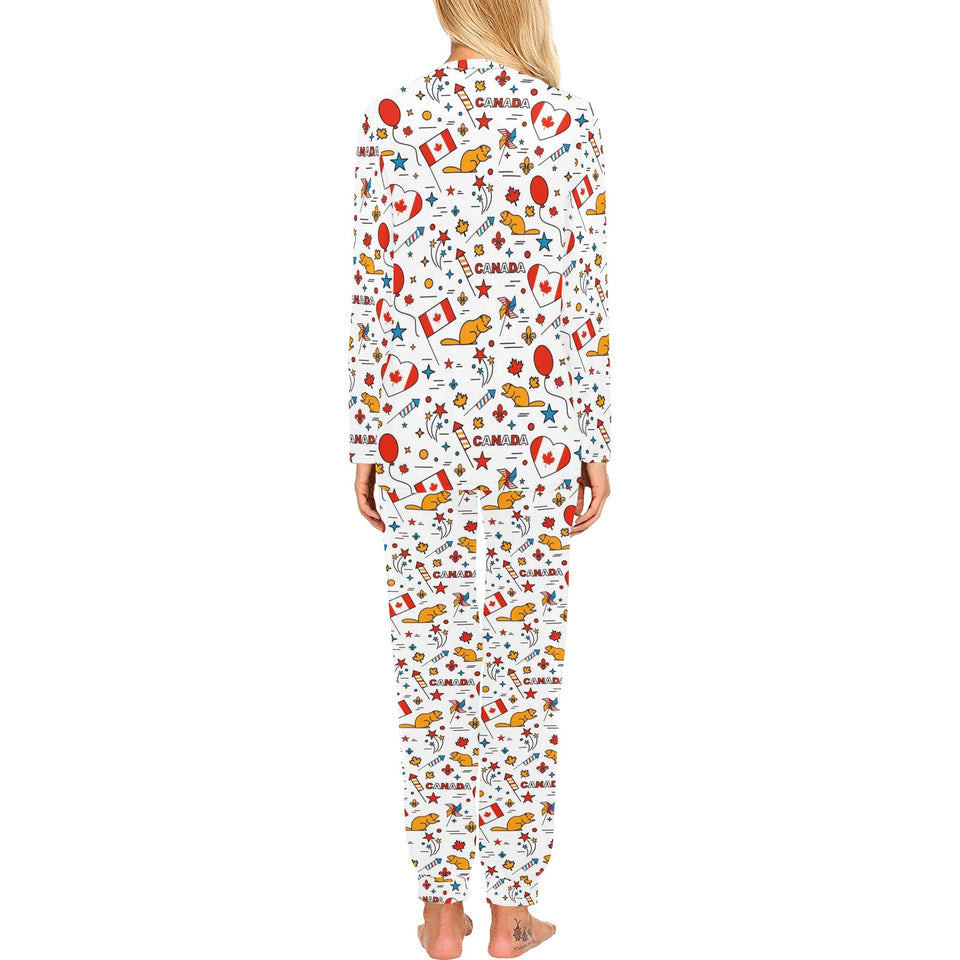 Canada Pattern Print Design 03 Women's All Over Print Pajama Set