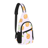 cute onions smiling faces purple background All Over Print Chest Bag