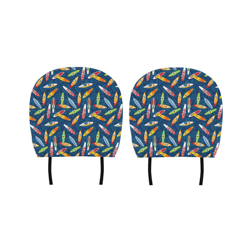 Surfboard Pattern Print Design 01 Car Headrest Cover