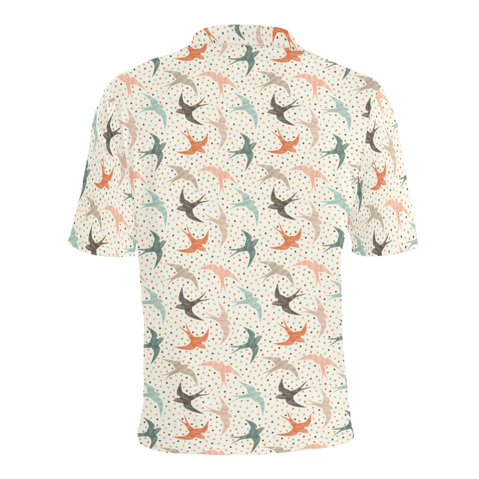 Swallow Pattern Print Design 02 Men's All Over Print Polo Shirt