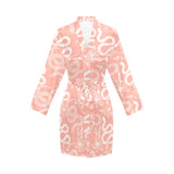 Snake lilies flower pattern Women's Long Sleeve Belted Night Robe