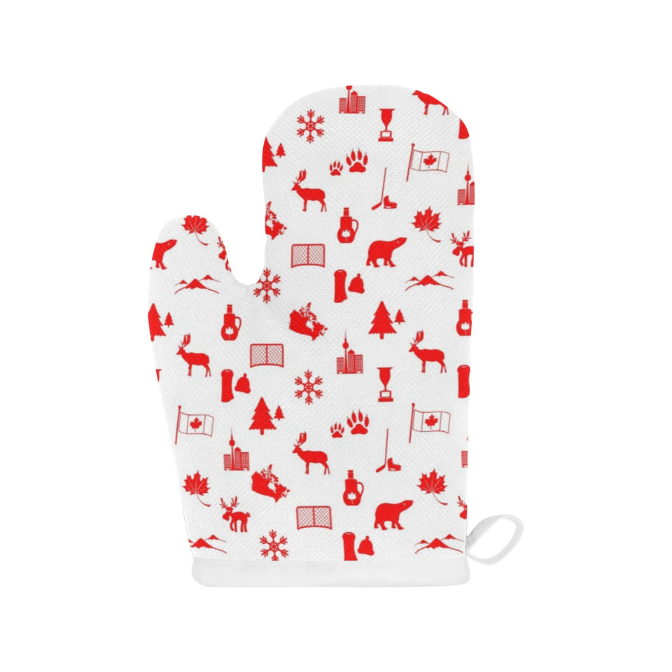 Canada Pattern Print Design 04 Heat Resistant Oven Mitts