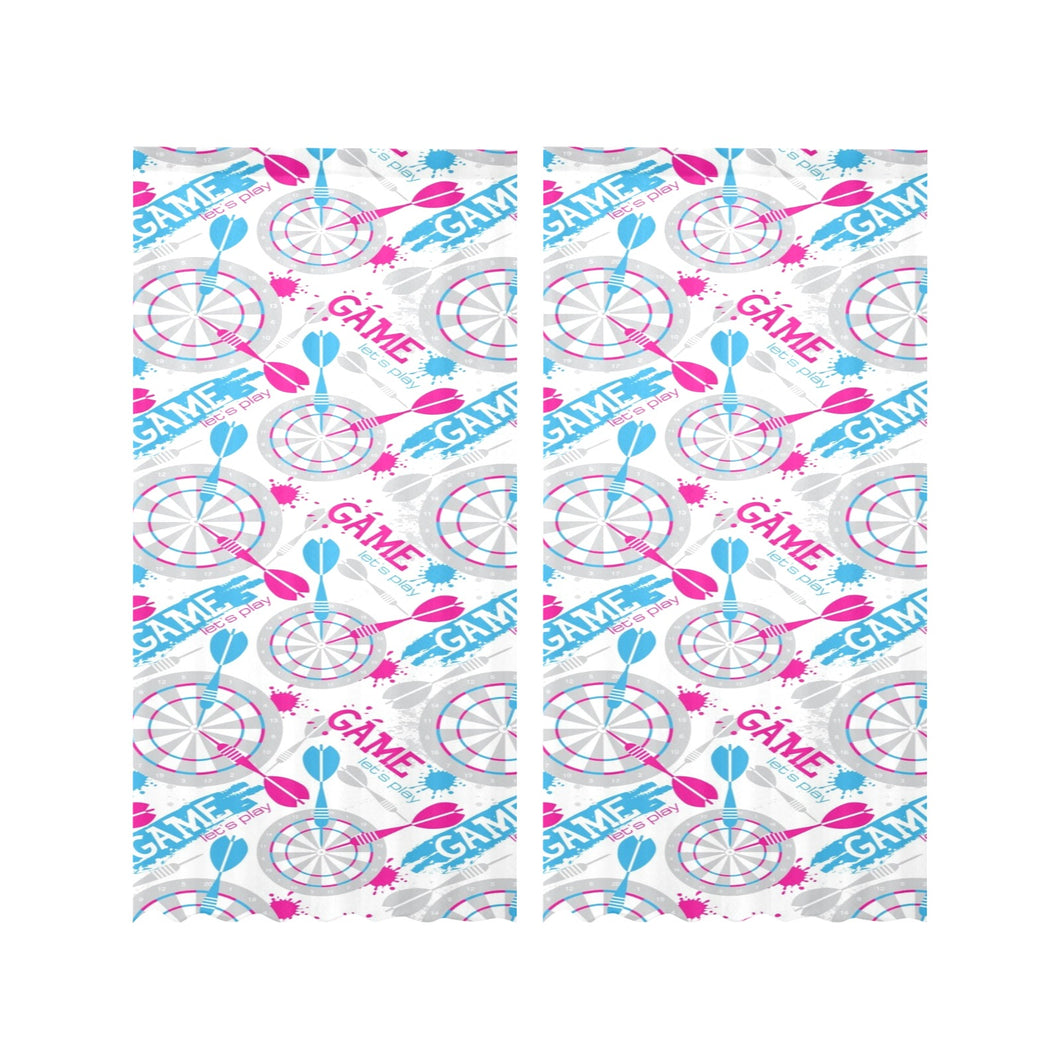 Darts Pattern Print Design 01 Gauze Curtain