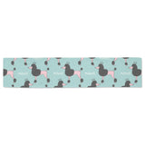 poodle dog green background Table Runner