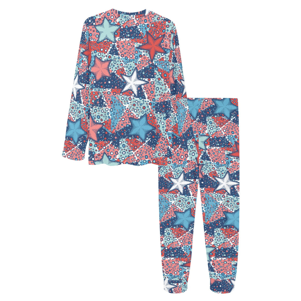 Hand drawn colorful starfish Women's All Over Print Pajama Set