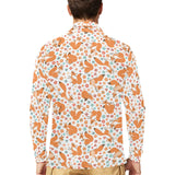 Squirrel Pattern Print Design 05 Men's Long Sleeve Polo Shirt