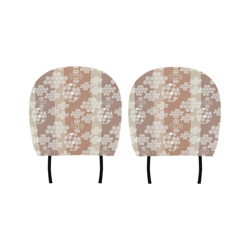 Beautiful hexagon japanese pattern Car Headrest Cover