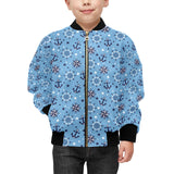 Anchors rudder compass star nautical pattern Kids' Boys' Girls' Bomber Jacket