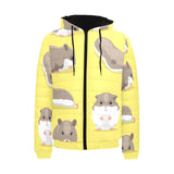 Cute Hamster pattern Men's Padded Hooded Jacket
