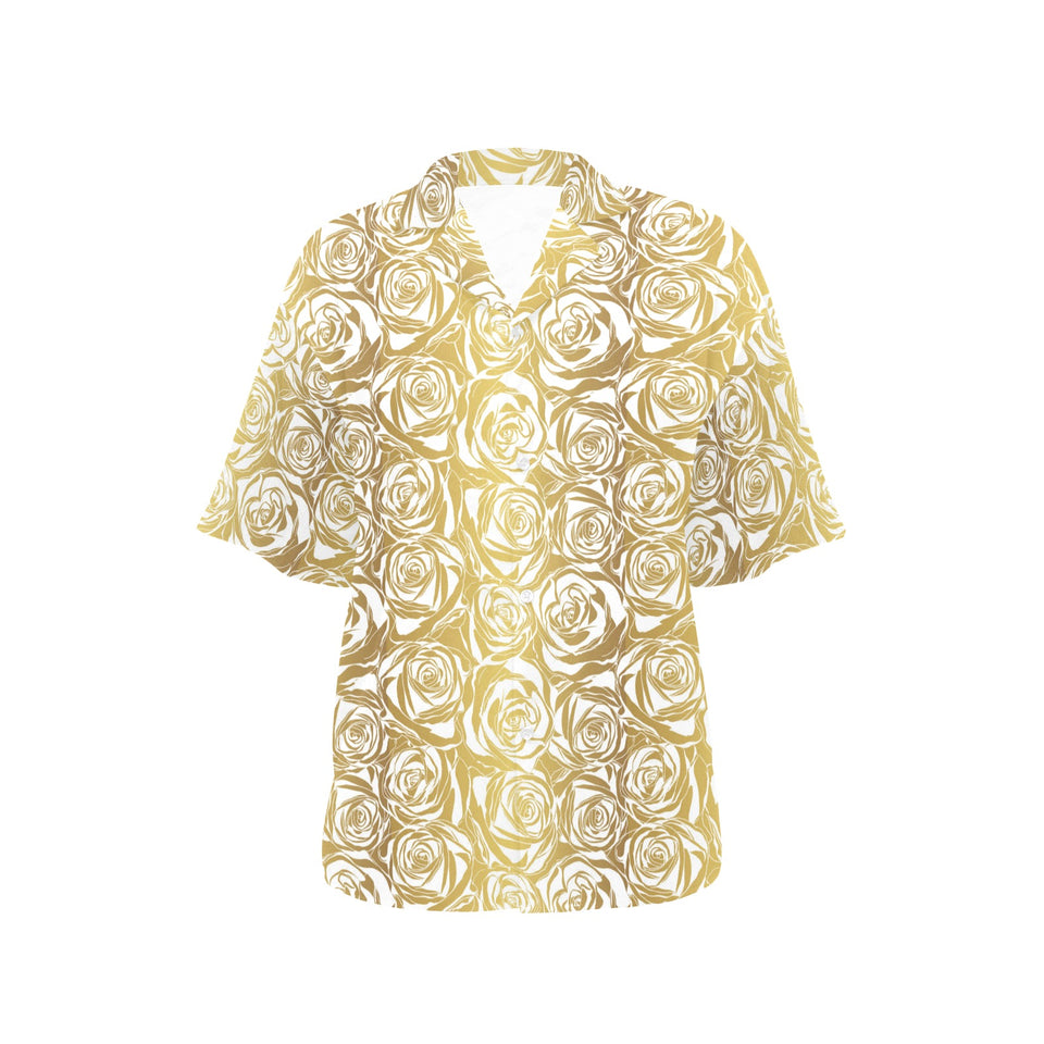 Rose Pattern Print Design 05 Women's All Over Print Hawaiian Shirt