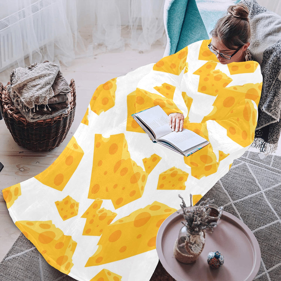 Cheese slice pattern Blanket Robe with Sleeves