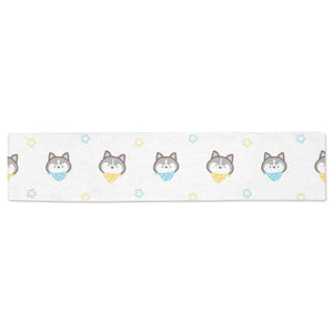 Cute Siberian Husky pattern Table Runner