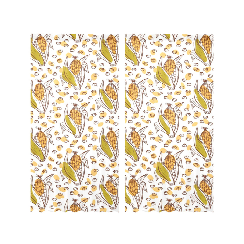 Corn Pattern Print Design 02 Gauze Curtain