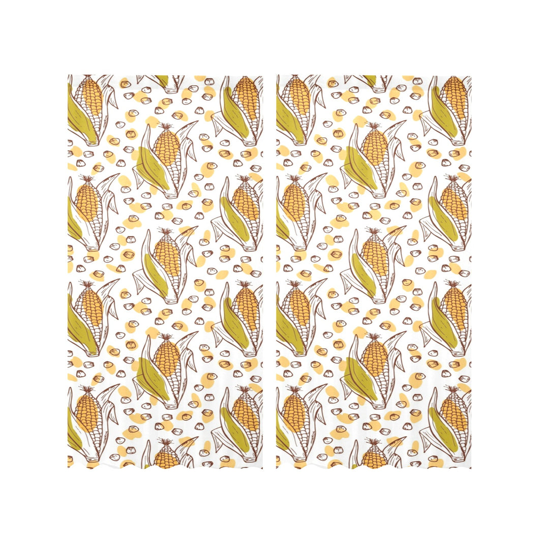 Corn Pattern Print Design 02 Gauze Curtain