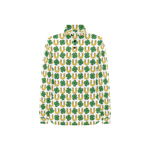 Horseshoes Pattern Print Design 04 Women's Long Sleeve Polo Shirt