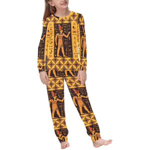 Egypt Hieroglyphics Pattern Print Design 05 Kids' Boys' Girls' All Over Print Pajama Set