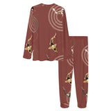 Koi Fish Carp Fish red background Women's All Over Print Pajama Set